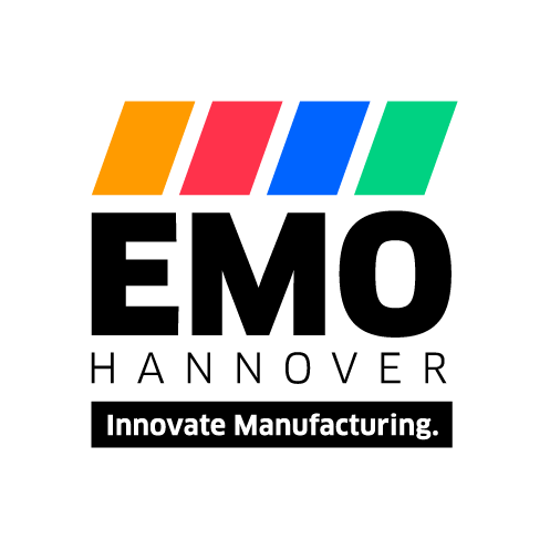Das Bild zeigt eine farbige Wort Bildmarke des EMO Hannover Unternehmens