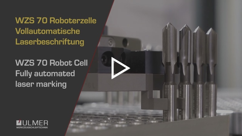 Das Video zeigt die Funktion einer Vollautomatische Laserbeschriftung WZS 70 in einer Roboterzelle