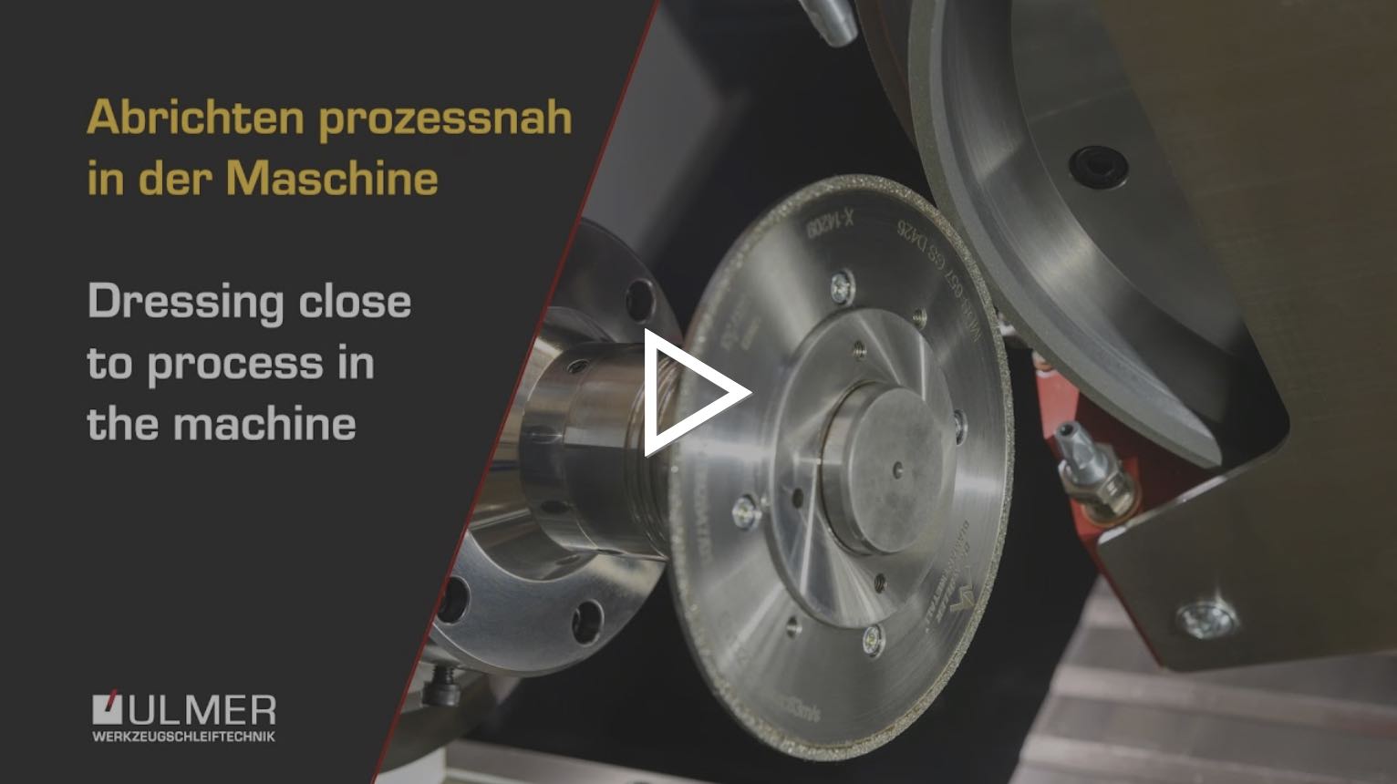 Das Video zeigt das prozessnahe abrichten in der Maschine in einer Nahaufnahme