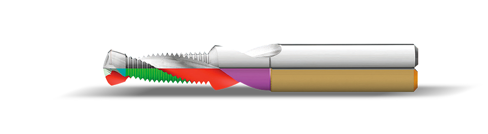 Das Bild zeigt eine schematische Darstellung eines Bohrers für Geometrie und Werkzeugschleifen